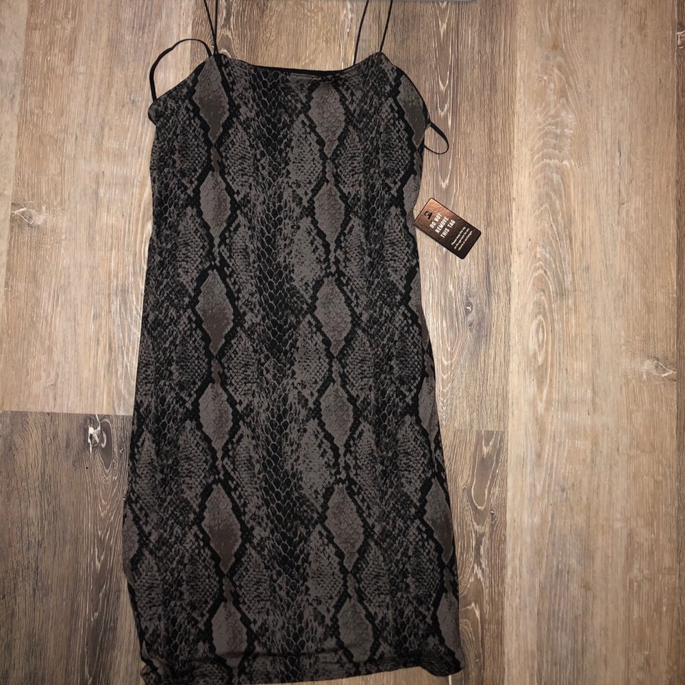 Snake print mini dress
